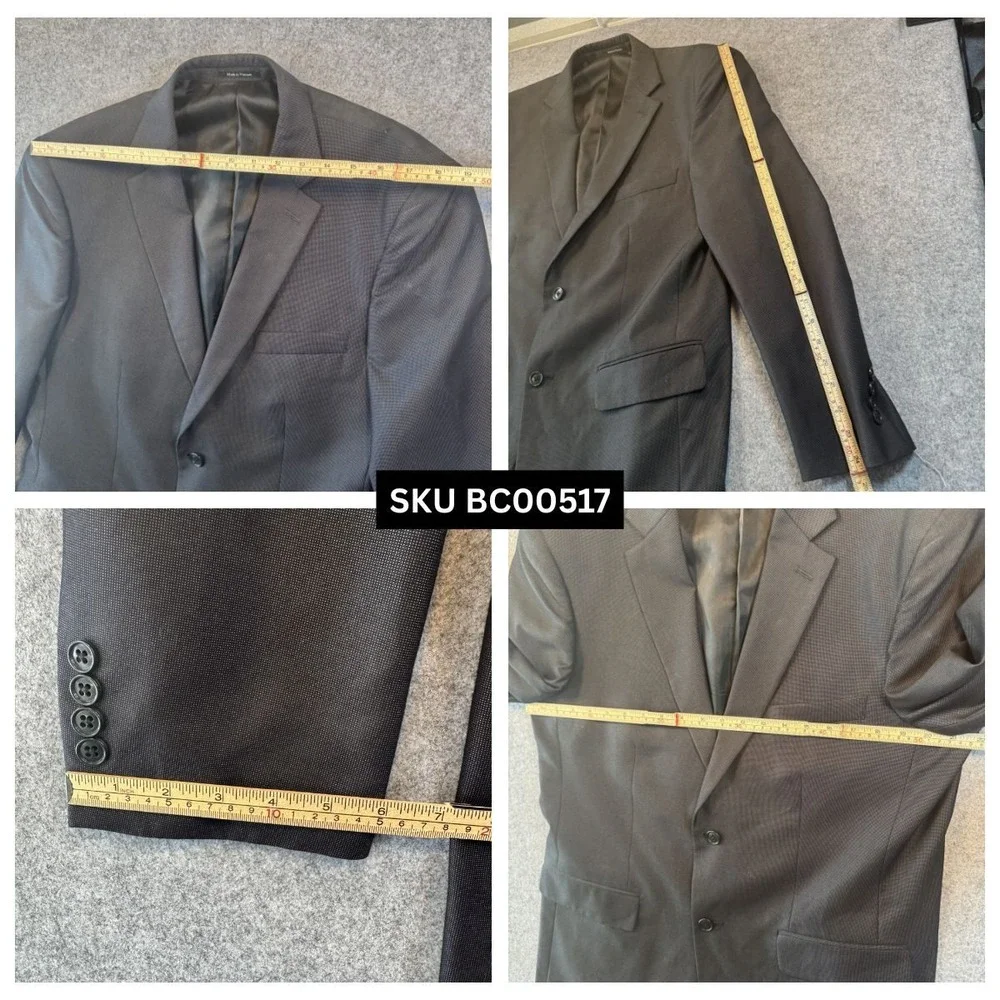 Blair Underwood BU 2-Piece Suit 43R 38W Black Micro Pattern Viscose Blend